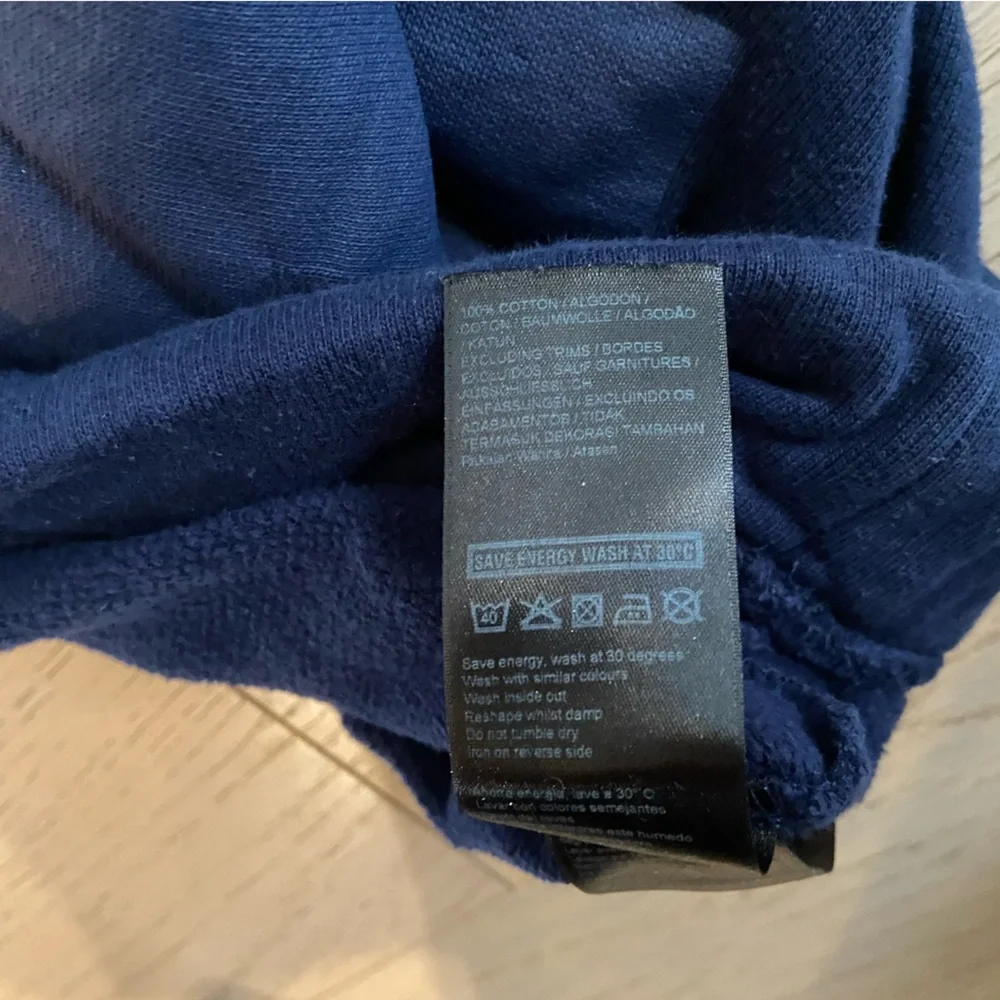IVY PARK Cropped Hoodie Small Navy Dolman Sleeve Drawstring Hem EUC - Picture 8 of 10